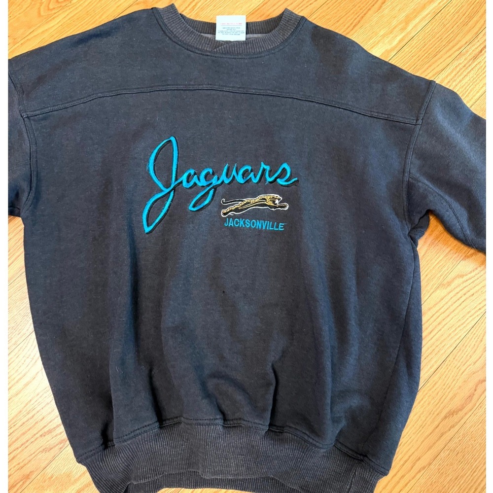 Vintage Jacksonville Jaguars Crable Sportswear Black Sweatshirt XL Embroidered - Picture 5 of 7